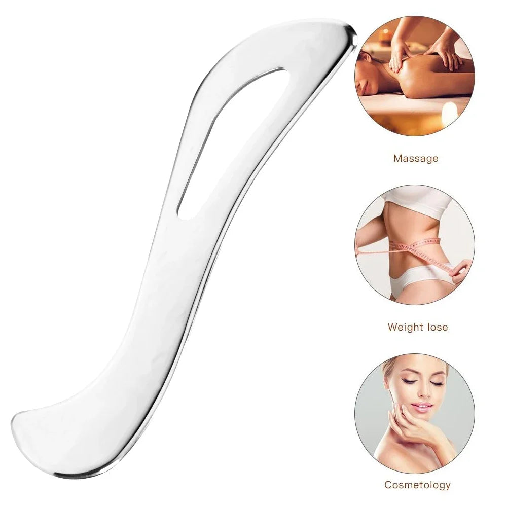 Stainless Steel Guasha Scraping Massage Tool for Soft Tissue, Physical Therapy Stuff Used for Back, Legs, Arms, Neck, Shoulder