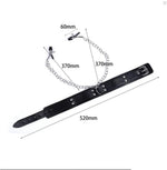 PU Leather Collar With Nipple Clamps SM Bondage Play Sex Toys For