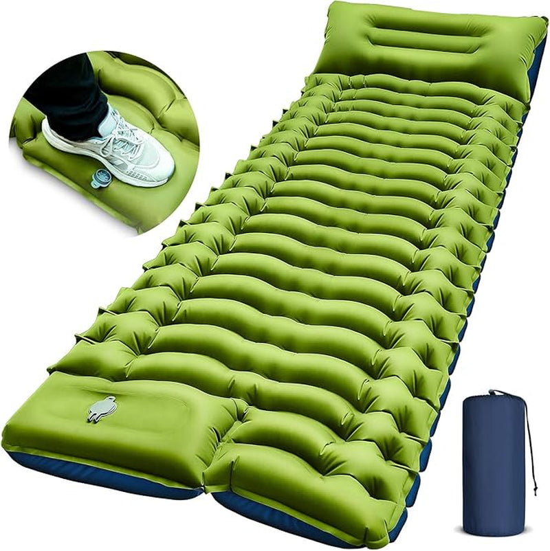Camping TPU Inflatable Mattress for Outdoor Hiking, Lightweight, Portable, Foldable, Foot-Pump Inflatable Mattress, Car-Mounted Inflatable Mattress