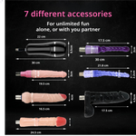 Eden Sex Machine Fuck Machine package with 7 attachments