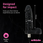 Dildo Attachment 17.5cm Large Black for Eroticon Sex Machine