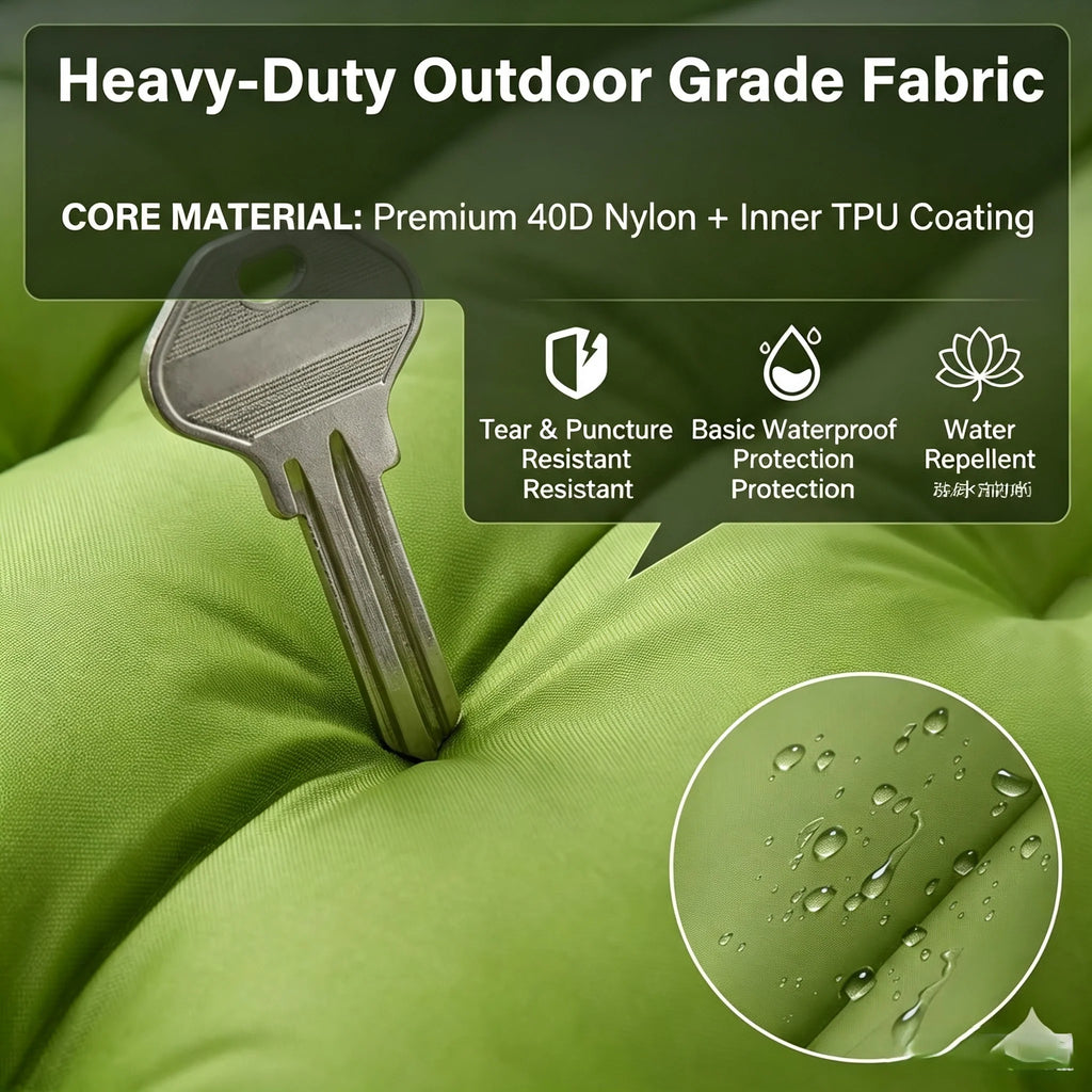 Camping TPU Inflatable Mattress for Outdoor Hiking, Lightweight, Portable, Foldable, Foot-Pump Inflatable Mattress, Car-Mounted Inflatable Mattress
